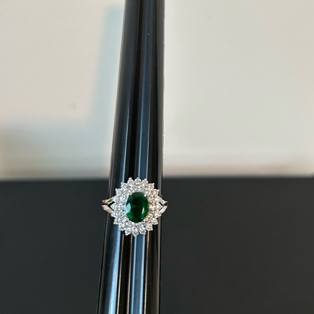 Green ring 14 k gold plated ring - Picture 3 of 6